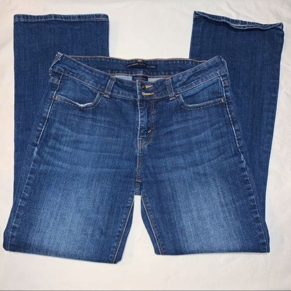 Levi's 526 Mid Rise Dark Wash Slender Bootcut Cotton Blend Denim Jeans Size 10 - Picture 3 of 9